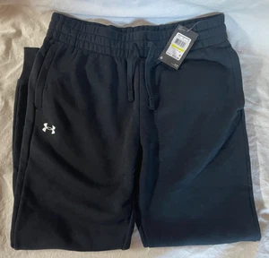 WOMEN'S UNDER ARMOUR BLACK FLEECE JOGGERS - NEW WITH TAGS - SIZE MEDIUM - Picture 1 of 13
