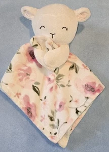 Gerber Modern Moments Lamb Lovey Plush Pink Flower Baby Security Blanket - Picture 1 of 3