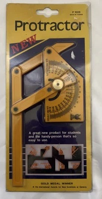 CCKL CREATOR P1028 Adjustable Protractor Multipurpose Angle Finder Yellow NIP - Image 1 of 4