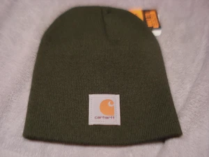 Sombrero tejido CARHARTT BEANIE. Verde ALBAHACA/EJÉRCITO. Watch Uni OSFA nuevo con etiquetas USA - Imagen 1 de 4