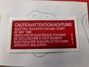 Audi Ur quattro Caution/Attention Rad Fan Decal sticker 443 000 391 - Picture 1 of 1