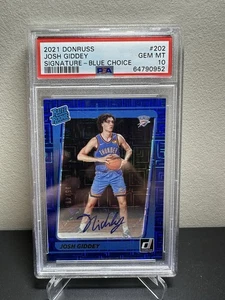 Josh Giddey Rated Rookie Blue Choice Auto /49 PSA 10 2021-22 Panini Donruss - Picture 1 of 2