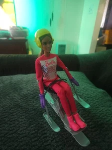 Barbie Winter Sports Para Alpine Skier Brunette Doll w/Outfit, Sit Ski. No Box. - Picture 1 of 7