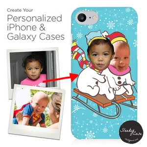 Personalized Faces Couples/Kids Photo Custom JibJab Style - iPhone & Galaxy Case - Picture 1 of 7