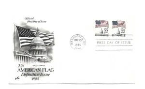 2115 22c Flag over Capitol coil pair, ArtCraft FDC - Picture 1 of 1