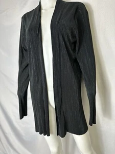 CYRUS BRAND SIZE LARGE BLACK RIBBED OPEN FRONT CARDIGAN - Picture 1 of 3