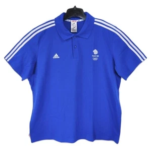 New Adidas Men's Blue 2XL Team GB Olympics Short Sleeve Polo Shirt NWT - Picture 1 of 9