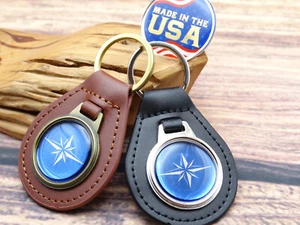 RARE VINTAGE POLARIS ATV UTV SNOWMOBILE GENUINE Leather Key Chain Ring Fob NOS - Picture 1 of 7