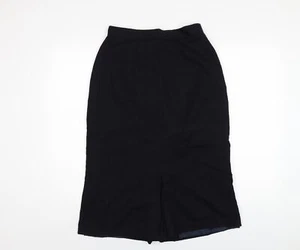 Miss Smith Womens Blue Wool A-Line Skirt Size 14 Zip - Picture 1 of 10