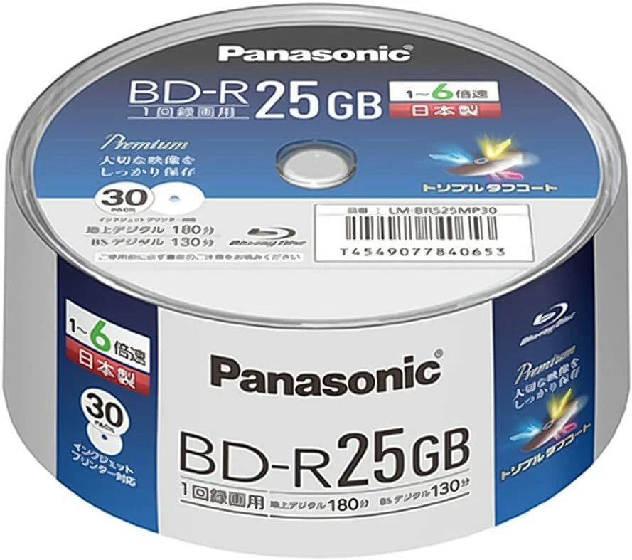 Panasonic Blank Blu-ray BD-R LM-BRS25MP30 25GB 6x 25 discs New - Image 1 of 1