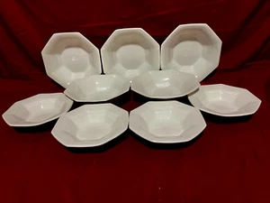 Nikko Classic Collection White Octagon Lot Of 5 Cereal Bowls & 4 Fruit Bowls - Picture 1 of 2