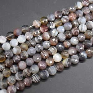 FACETED Coin Disc Beads - 8mm - 15" Strand Various Stones, for Jewellery Making - Picture 1 of 20