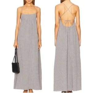 Maxi abito Stone Cold Fox x REVOLVE Liz nero bianco Gingham taglia XS - Foto 1 di 3