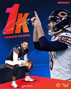 Foto de fútbol americano de la NFL Cairo Santos 1000 puntos de carrera collage Chicago Bears 8x10 - Imagen 1 de 1