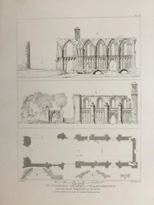1813 Antique Print; Glastonbury, Chapel of St Joseph of Arimathea, Somerset - Picture 1 of 2