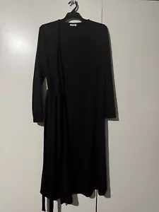 Womens SEED HERITAGE Black Cotton Wrap Around Dress - Size Medium (T29) - Picture 1 of 3