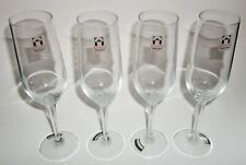 4 Vtg Classic Bormioli Rocco Champagne Flute Glasses Perry Ellis Labels Italy