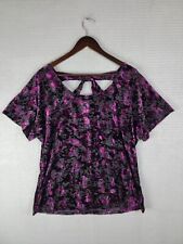 Reitmans top t-shirt blouse casual size plus 1X purple semi-sheer