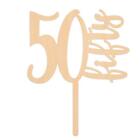 Cake Topper Pick Make A Wish Birch Effect Number 50 Wooden Cupcake Decoration
