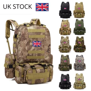 55L 4 en 1 Mochila Grande Exterior Ejército Mochila Militar Táctica Molle Asalto - Imagen 1 de 21