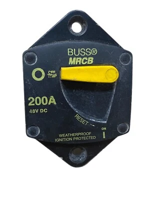 Eaton Bussman Manual Circuit Breaker 200 Amp 48V DC Buss MRCB
