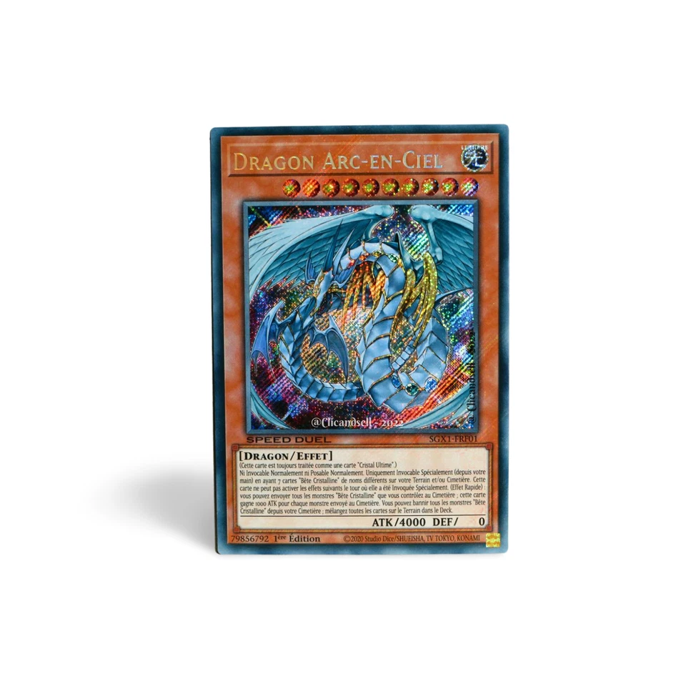 carte YU-GI-OH SGX1-FRF01 Dragon Arc-en-Ciel NEUF FR - Photo 1/1