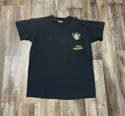 VINTAGE 90s Disney The Twilight Zone Tower of Terror pocket T-Shirt Small - Image 1 of 4