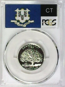 1999-S 25C State Quarter Connecticut PCGS PR69 DCAM 90% Silver 22llrc1020 - Picture 1 of 4