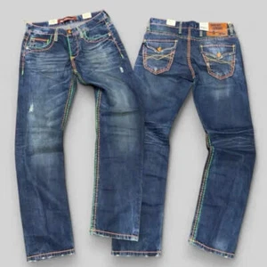 Men's Cipo & Baxx C44006 Blue Regular Fit Denim Pants NWT - Picture 1 of 8