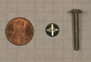MACHINE SCREW #(8-32) x 1" STEEL, TRUSS HEAD, CROSS-SLOTTED DRIVE, NICKEL-PLATED - Picture 1 of 1