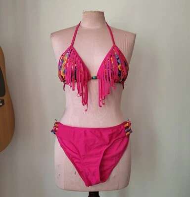 Forever 21 流苏比基尼 L 泳装泳衣 — 第 1/4 张图片