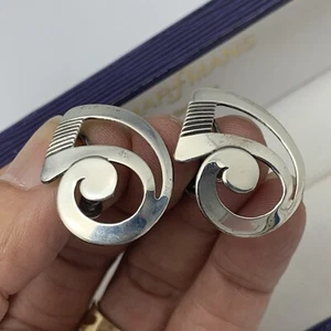 VINTAGE STERLING OHRRINGE UND BROSCHE MIT SCHRAUBVERSCHLUSS - Bild 1 von 8