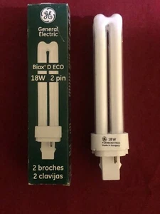 GE F18DBX/827/ECO 18W T4 Quad Tube Compact Fluorescent 2700K 82 CRI Bi-Pin - Picture 1 of 7