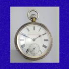 Rare Transitional Silver Swiss Chronometer Balance 15J KW &amp; SW Pocket Watch 1890