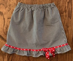 Chez Ami Girls Skort Black White Check Red Dot Trim Ruffle Sz 7 Patsy Aiken EUC - Picture 1 of 4