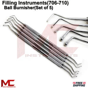 Dentist Lab Filling Instruments Amalgam Placing Ball Tip Burnishers Restorations - Picture 1 of 7