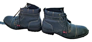 Bota/zapato de mezclilla Levi's para hombre 9,5 negro punta redonda 51837301A Artesia Hi-Top M-1 - Imagen 1 de 6