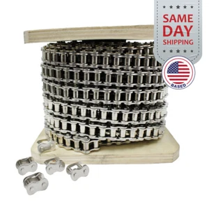 Cadena de rodillos de acero inoxidable PGN #60SS - 50 pies + 5 eslabones de conexión gratuitos - Imagen 1 de 11