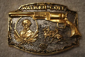 Walker -Colt Belt Buckle, Award Design Medals, gold and silver plated, nice - Foto 1 di 2