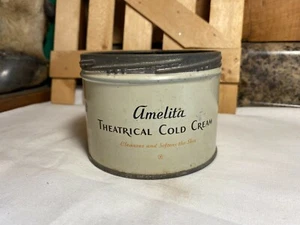 Vintage Amelita Theatrical Cold Cream Metal Tin ~ No Lid - Picture 1 of 6