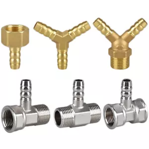 Brass 1/2" Male/Female Thread x 11.5mm Barb Hose Tail End Connector For Air Fuel - Picture 1 of 14
