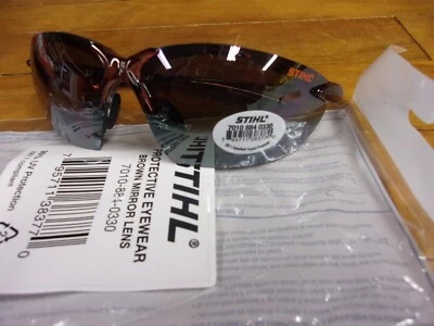 Genuine Stihl Protective Sunglasses Brown Mirror Lens 7010-884-0330 #GM-H4B1 - Image 1 of 4