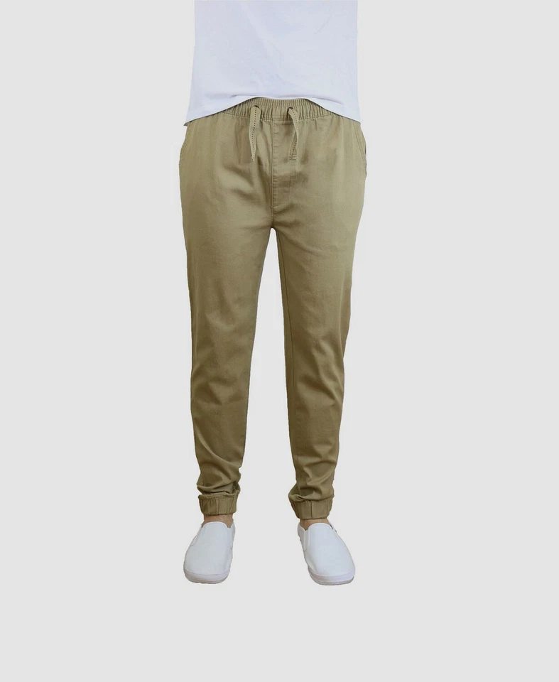 Men's Jogger Pants Size Medium Color Khaki Stretch Cotton Galaxy by Harvic