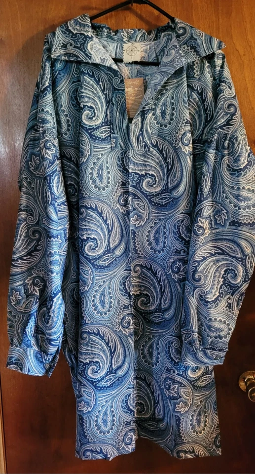Mountain Man, Longhunter, Reenactor Shirt, Blue Paisley Cotton , XL - Image 1 of 1