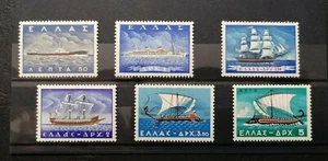 Juego de 6 estampillas de la marina mercante de Grecia 1958 MH - Imagen 1 de 2