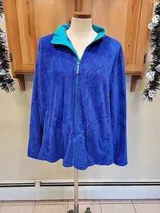 TALBOTS SOLIDE POLARFLEECE JACKE PERIWINKLE BLAU GR. 3X - Bild 1 von 8