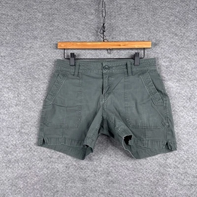 Shorts feminino PrAna Elle verde oliva 6/28 caminhada ao ar livre algodão orgânico - Imagem 1 de 4