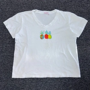 Fresh Products Hawaiian Coastal Cottage Fruit T-Shirt Top - Damen Gr. L weiß - Bild 1 von 6