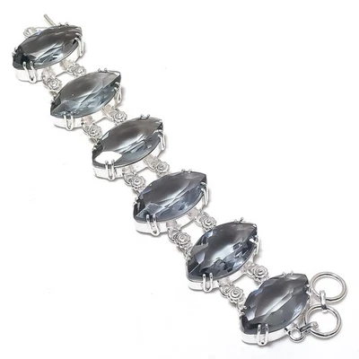 Alexandrit Quarz Marquise Form handgefertigtes Armband verstellbar Kette Schm... - Bild 1 von 4