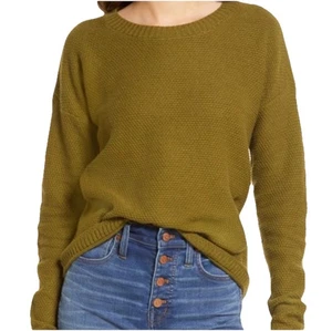 MADEWELL Moosgrün Seegrab Pullover Struktur Rundhals Pullover Gr. XS - Bild 1 von 4